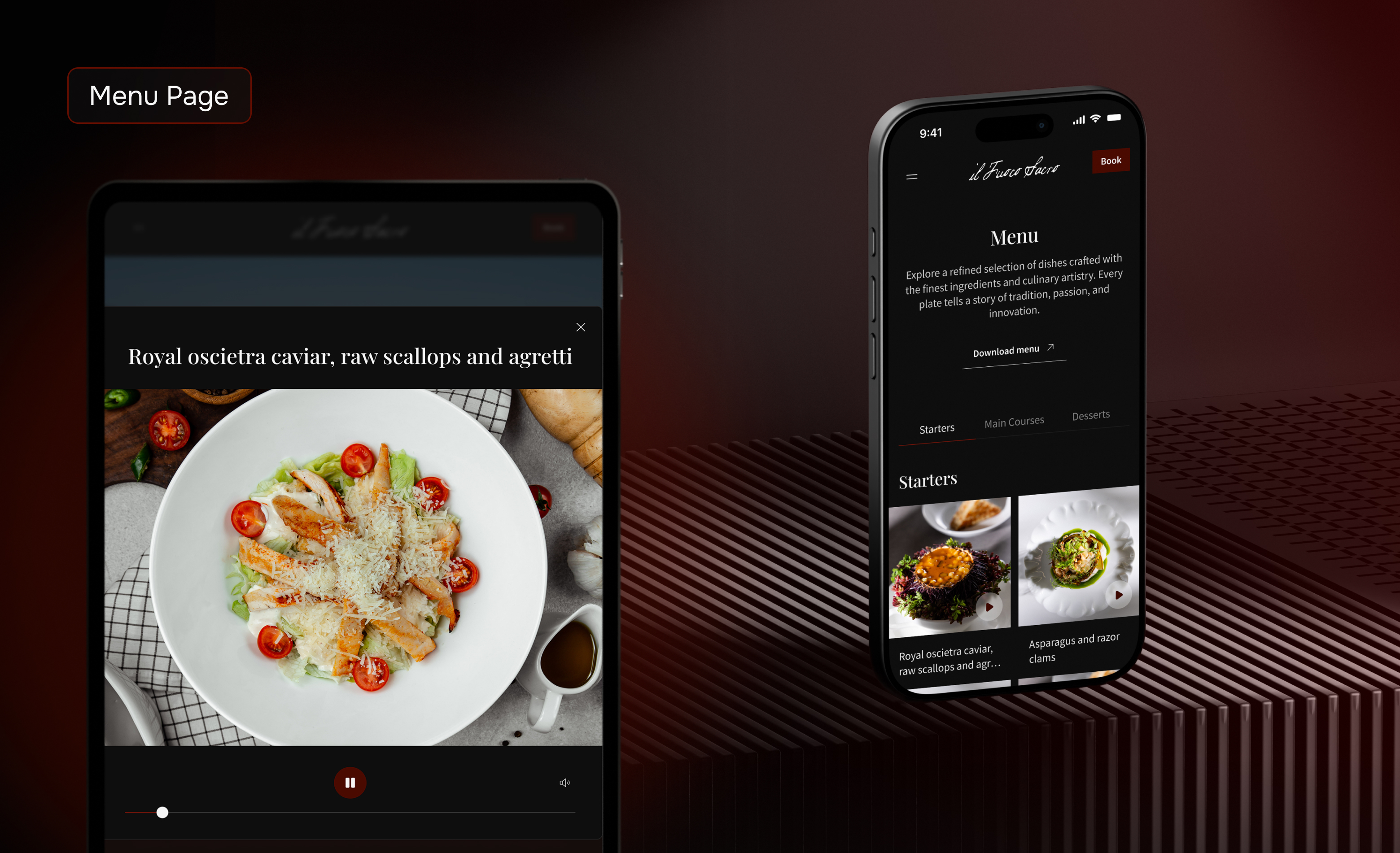 Il fuoco sacro Menu_page